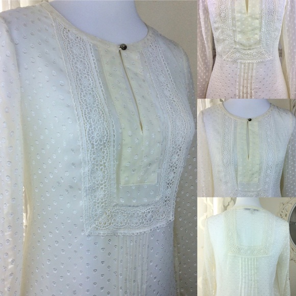Daniel Rainn Ivory Lace Dotted Pull Over Tunic - Picture 3 of 7